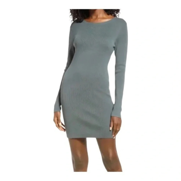 OPEN EDIT Long Sleeve Low Back Sweater Minidress NWOT - Picture 1 of 7